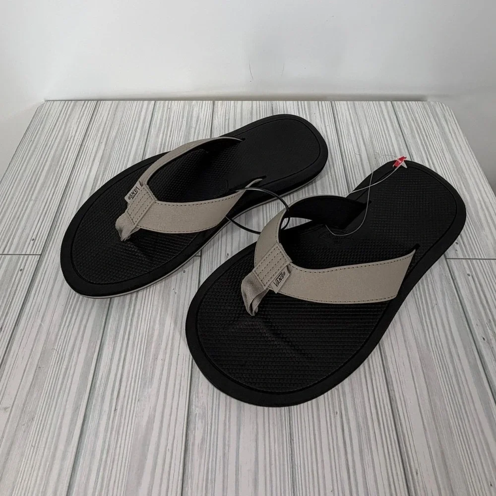 Vans Nexpa Synthetic Sandal Flip Flops Light Khaki Brown Men Size 7 NEW